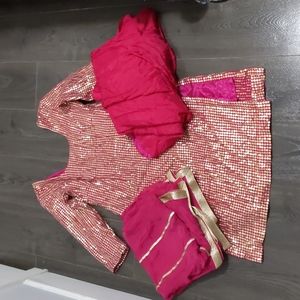 Pink and Gold Punjabi Suit